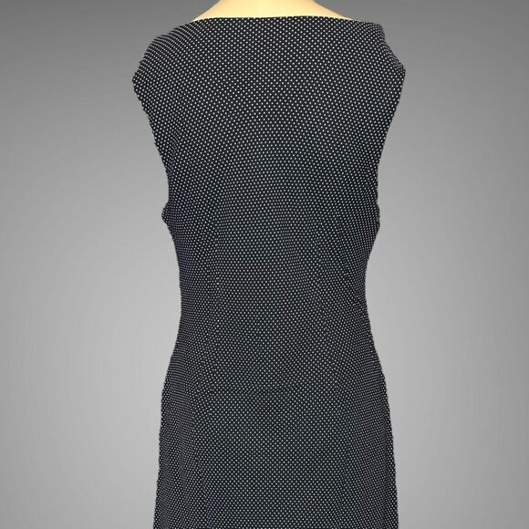 Charter Club Shift A-Line Dress Size 8 Black White 100% Silk Lined Polka Dots - Picture 2 of 16